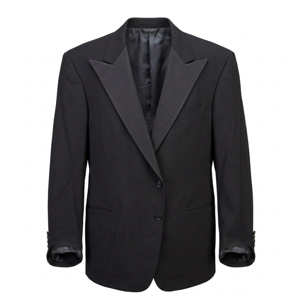Polo Ralph Lauren Tuxedo Jacket Mens 44L Black Wool Peak Lapel Vintage USA Made